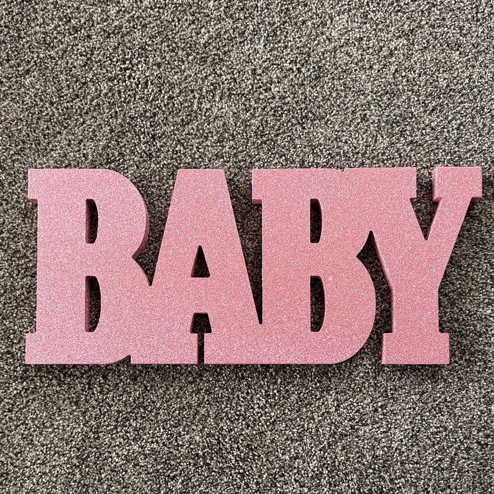 Pink Glitter BABY Sign
